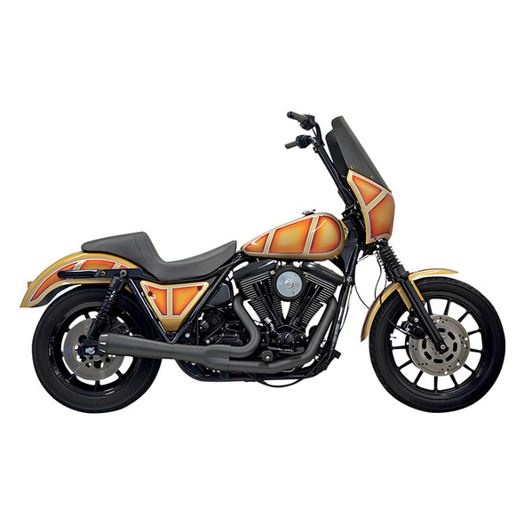 Bassani Exhaust - Road Rage 2-into-1 Exhaust Systems Black, Short - Fits '84-'94, '99-'00 FXR