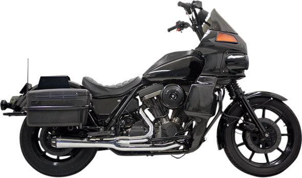 Bassani - Road Rage 2-into-1 Exhaust Systems Chrome, Short W/ Floorboards - Fits  '84-'94, '99-'00 FXR