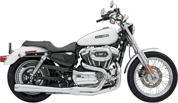 Bassani - Road Rage 2-into-1 Exhaust Systems Chrome, Long - Fits  '04-'13 XL W/ Mid or Forward Controls