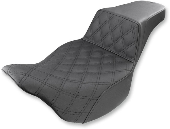 Saddlemen - 808-07B-172 - Step-Up Seat - Front Lattice Stitch - Black - FL '08-'24