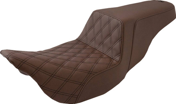 Saddlemen - 808-07B-172BR - Step-Up Seat - Front Lattice Stitch - Brown - FL '08-'24