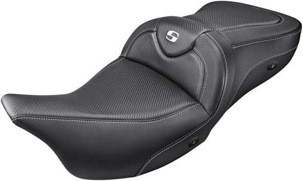 Saddlemen - 808-07B-185HCT - Heated Roadsofa™ Seat - Carbon Fiber - without Backrest -FL '08-'24