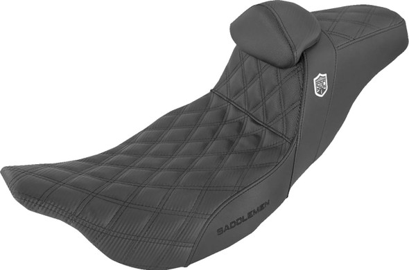 Saddlemen - SC80807DBRT - Pro Series SDC Performance Seat - w/ Backrest - Lattice Stitch/Lumbar Gripper - FL '08-'23