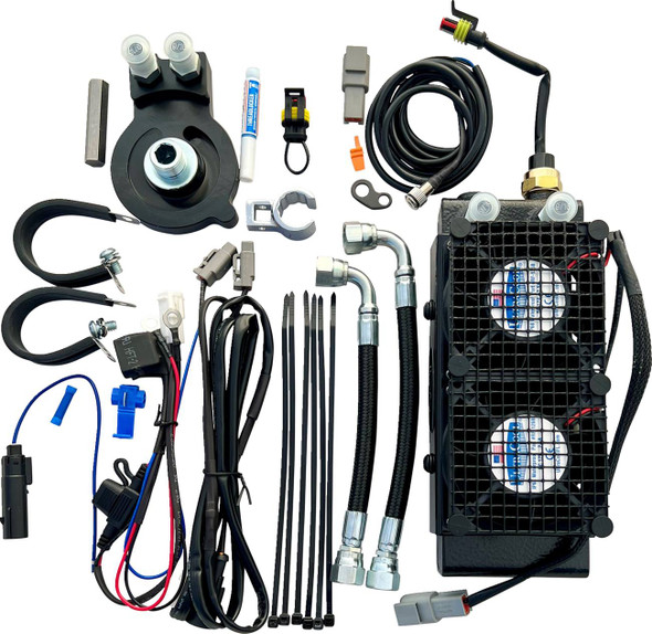 Ultracool - SMT8-3 - Oil Cooler Kit - Naked - Black - Softail/Touring/Trike