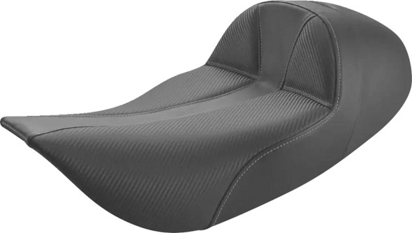 Saddlemen - 897-06-0042 - Dominator Solo Seat - Extended Reach - w/o Backrest - Black w/ Gray Stitching - FLHR/FLHX '97-'07