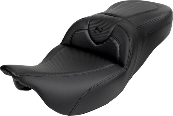 Saddlemen - 808-07B-185B0 - Roadsofa™ Seat - with Backrest - Carbon Fiber - Black Stitch - FL '08-'19