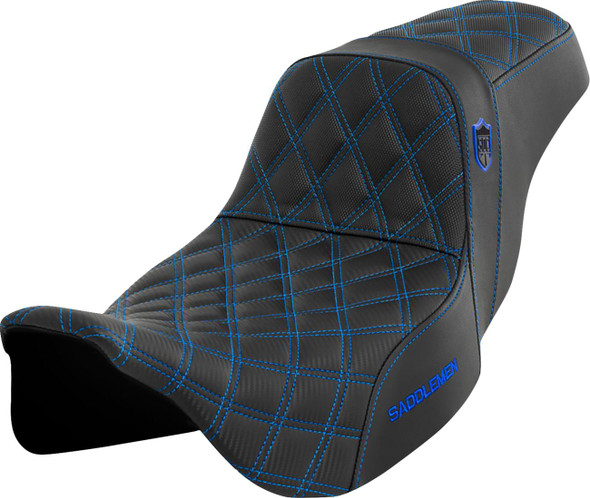 Saddlemen - SC80807BLU - Pro Series SDC Performance Seat - w/o Backrest - Blue Stitch - FLH/FLT '08-'23