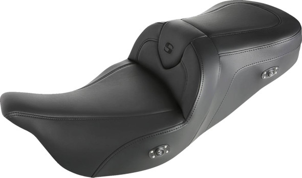 Saddlemen - 808-07B-187HCT - Roadsofa™ Seat - Heated - w/o Backrest - Black Stitching - FLH/FLT '08-'24
