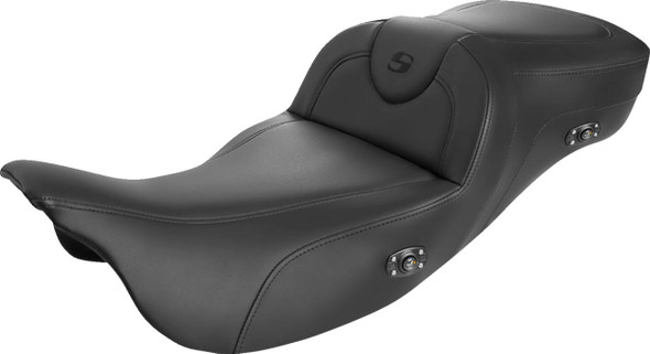 Saddlemen - 808-07B-188HCT - Roadsofa™ Extended Reach Heated Seat - Black - w/o Backrest - FL '08-'24