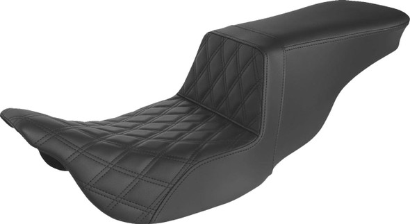 Saddlemen - 808-07B-192 - Tour Step-Up Seat - Front Lattice Stitch - Black - FL '08-'24