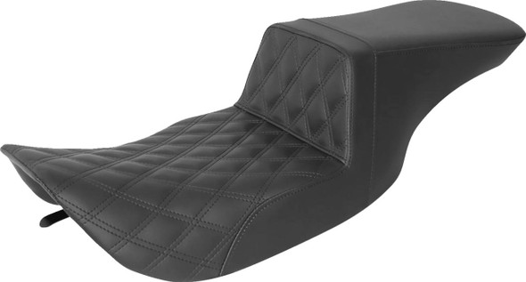 Saddlemen - 897-06-192 - Tour Step-Up Seat - Front Lattice Stitch - Black - FL '97-'07