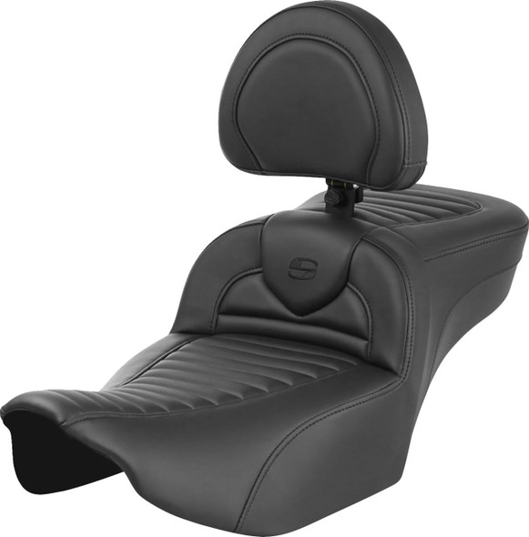 Saddlemen - 823-07-203B0 - Roadsofa™ Extended Reach Seat - with Backrest - Tuck-n-Roll - FLTR/FLHX '23-'24