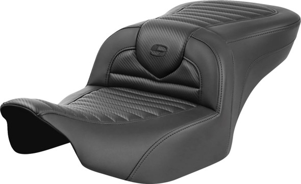 Saddlemen - 823-07-20400 - Roadsofa™ Seat - without Backrest - Tuck-n-Roll - Carbon Fiber - FLTR/FLHX '23-'24
