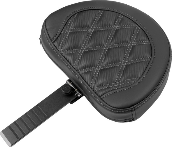 Saddlemen - 823-07-206B2 - RoadSofa™ Seat - with Backrest - Carbon Fiber - Lattice Stitch - Gray Stitch - FLTR/FLHX '23-'24