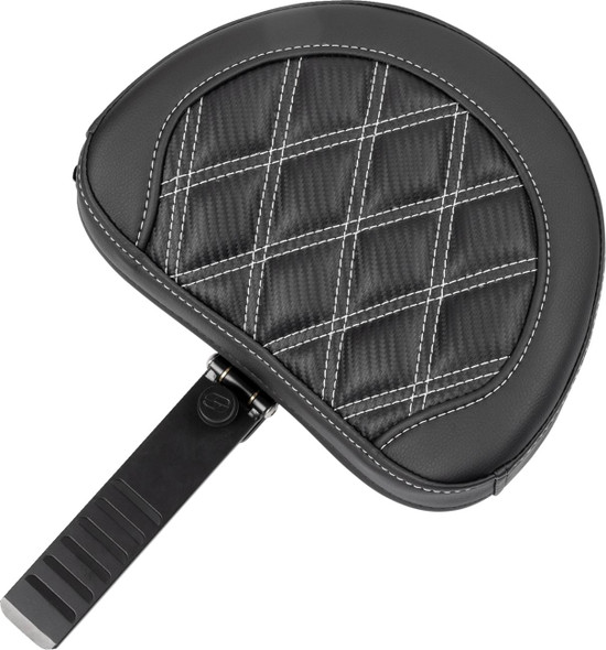Saddlemen - 823-07-206B5 - RoadSofa™ Seat - with Backrest - Carbon Fiber - Lattice Stitch - Silver Stitch - FLTR/FLHX '23-'24