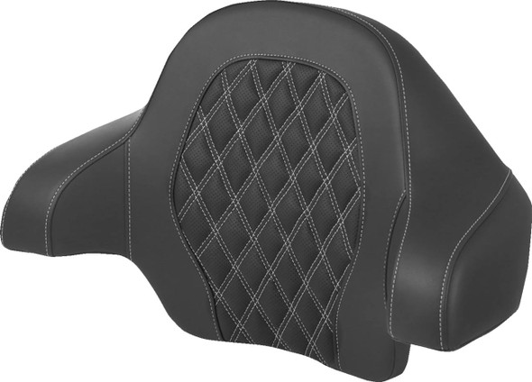 Saddlemen - 814-07-15005 - Tour-Pak® Backrest Pad - Lattice Stitch - Silver Stitch - FL '14-'24