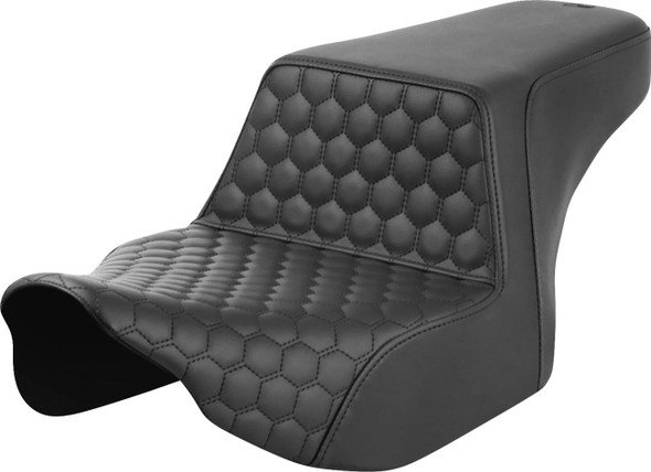 Saddlemen - 823-07-17700 - Step-Up Seat - Front Honeycomb - Black Stitching - FL '23-'24
