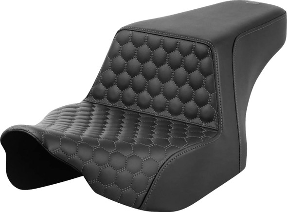 Saddlemen - 823-07-17702 - Step-Up Seat - Front Honeycomb - Gray Stitching - FL '23-'24