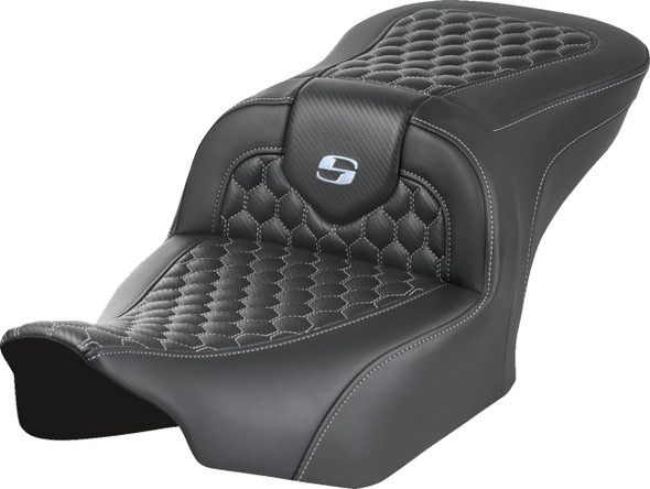 Saddlemen - 823-07-18905 - Roadsofa™ Seat - without Backrest - Honeycomb - Silver Stitch - FLTR/FLHX '23-'24