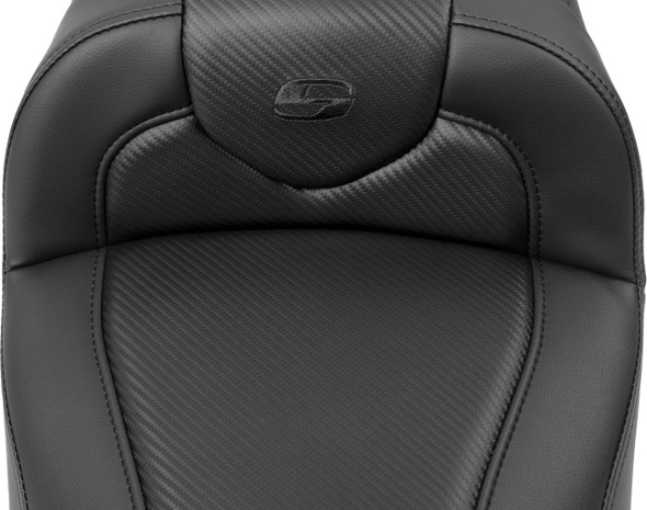 Saddlemen - 823-07-186B0 - Roadsofa™ Extended Reach Seat - with Backrest - Carbon Fiber - FLTR/FLHX '23-'24