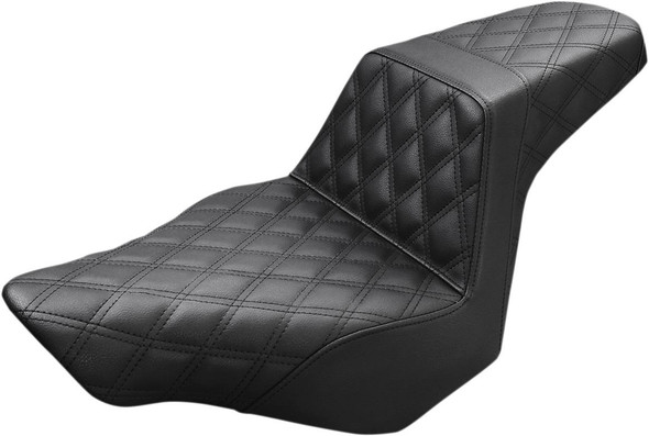 Saddlemen - 813-27-175 - Step-Up Seat - Full Lattice Stitch - Black - FXSB