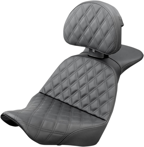 Saddlemen - 818-29-030LS - Explorer Seat - Lattice Stitched - Backrest - FX/FL '18-'24