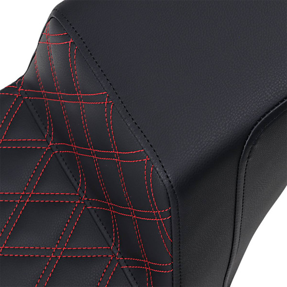 Saddlemen - 818-30-172RD - Step-Up Seat - Front Lattice Stitch/With Red Stitching - Black