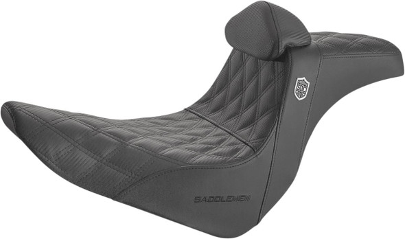 Saddlemen - SC81829DBRT - Pro Series SDC Performance Seat - w/ Backrest - Lattice Stitch/Lumbar Gripper - FL/FX '18-'24