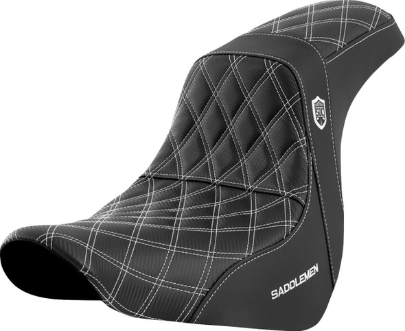 Saddlemen - SC81829WHI - Pro Series SDC Performance Seat - w/o Backrest - White Stitch - FL/FX '18-'20