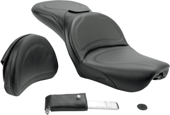 Saddlemen - 804-05-0301 - Seat - Explorer™ - With Backrest - Stitched - Black - FXDWG '04-'05
