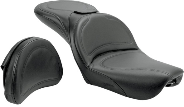 Saddlemen - 804-05-0301 - Seat - Explorer™ - With Backrest - Stitched - Black - FXDWG '04-'05