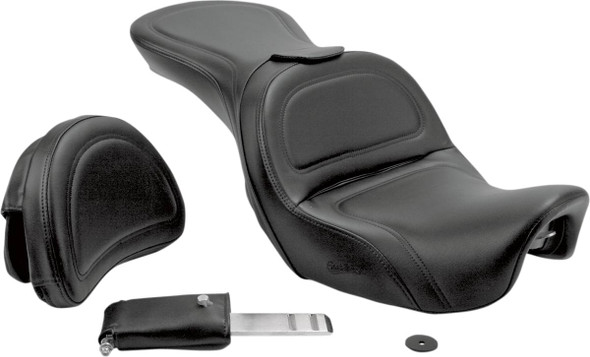 Saddlemen - 806-04-0301 - Seat - Explorer™ - With Backrest - Stitched - Black - Dyna
