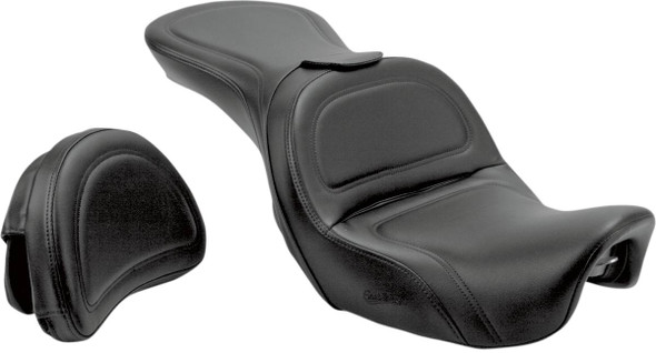 Saddlemen - 806-04-0301 - Seat - Explorer™ - With Backrest - Stitched - Black - Dyna