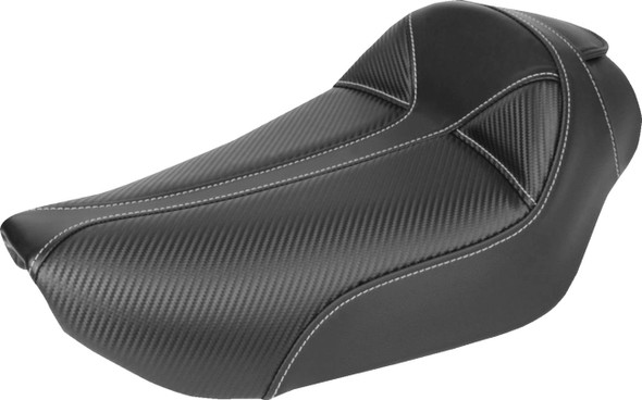 Saddlemen - 896-04-0042 - Dominator Solo Seat - w/o Backrest- Black w/ Gray Stitching - FXD/WG '96-'03