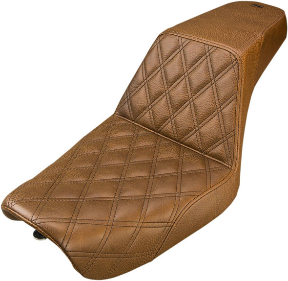 Saddlemen - 804-04-172BR - Step-Up Seat - Front Lattice Stitch - Brown - Dyna