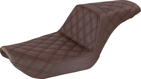 Saddlemen - 896-04-175BR - Step-Up Seat - Full Lattice Stitch - Brown - Dyna