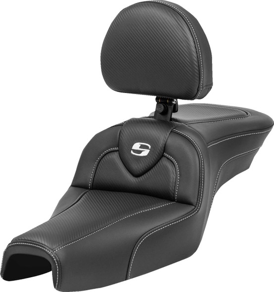 Saddlemen - 807-03-185BR - Roadsofa™ Seat - with Backrest - Carbon Fiber - XL '04-'22