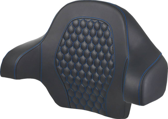Saddlemen - 814-07-15101 - Tour Pack Backrest Pad - Honeycomb - Blue Stitching - FL '14-'24