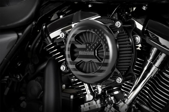 Vance & Hines - Freedom Black VO2 America Air Cleaner fits '17-'25 Harley M8 Touring (Except '23 FLHXSE/​FLTRXSE), '17-'25 H-D FL Trike, '18-'24 Softail Models