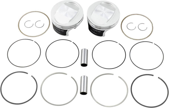 Wiseco - K0208P2 - Tracker™ Series Piston Kit - 3.895" - 88 Cubic Inch Bored to 95 Cubic Inch - +0.020" - Twin Cam
