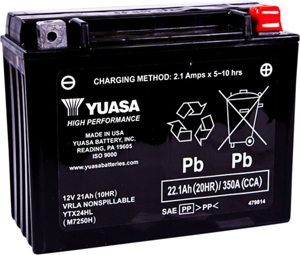 Yuasa - YUAM7250H - AGM Battery - YTX24HL