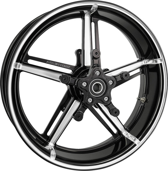 Arlen Ness - 91-655 - Wheel with Hub/Adapter - Factory 24 - Front - Black/Contrast Cut - 21x5.5