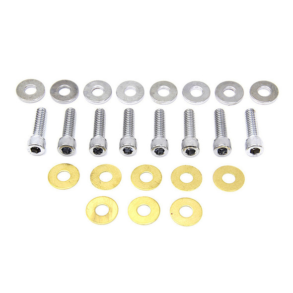 Colony - Chrome Rocker Cover Screw Kit fits Harley XL, FL, FXD - Allen