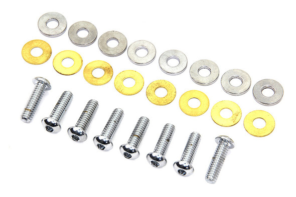 Colony - Chrome Rocker Cover Screw Kit fits Harley XL, FL, FXD - Button Head