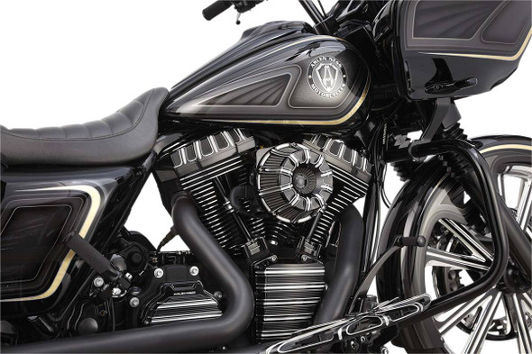 Arlen Ness - Black Inverted Series Air Cleaner Kit fits '17-'25 Harley M8 Touring (Except '23 FLHXSE/​FLTRXSE), '17-'25 H-D FL Trike, '18-'24 Softail Models