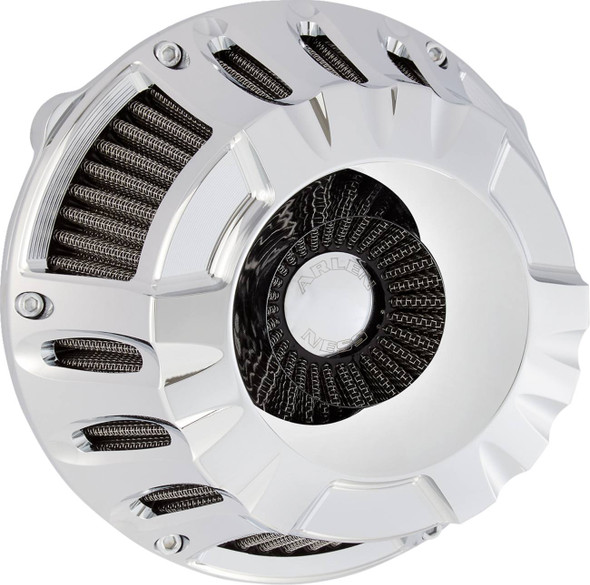 Arlen Ness - Chrome Deep Cut Inverted Series Air Cleaner Kit fits '24-'25 Harley M8 Gen 2 FLHX/​FLHXU/​FLTRX/​FLTRXSTSE, '23-'25 FLHXSE/​FLTRXSE, '25 Softail Models