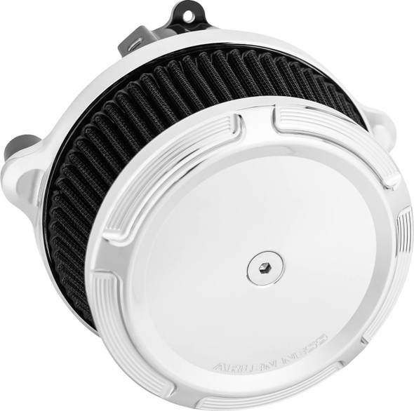 Arlen Ness - 600-304 - Big Sucker™ Stage 1 Air Cleaner Kit with Cover - Beveled - Chrome