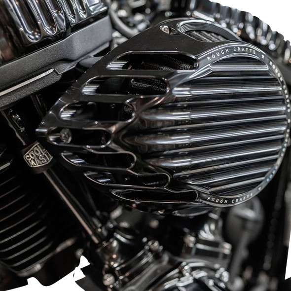 Arlen Ness - Black Rough Craft Air Cleaner Kit fits '24-'25 Harley M8 Gen 2 FLHX/​FLHXU/​FLTRX/​FLTRXSTSE, '23-'25 FLHXSE/​FLTRXSE, '25 Softail Models