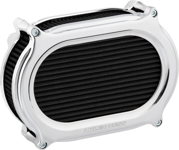 Arlen Ness - Chrome Stage 2 Oval Air Cleaner Kit fits '17-'25 Harley M8 Touring (Except '23 FLHXSE/FLTRXSE), '17-'25 H-D FL Trike, '18-'24 Softail Models