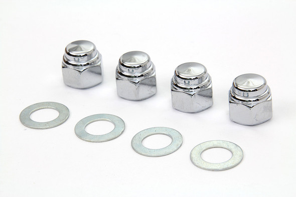 Colony - Rocker Shaft End Nut Kit - Chrome fits Harley FL, FX, and XL ( see desc.)